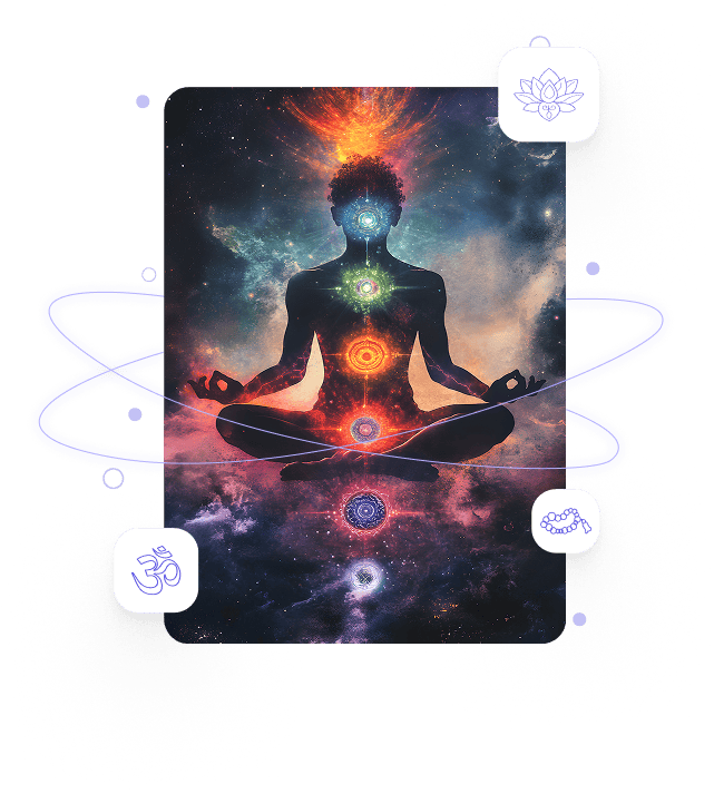 A guided spiritual healing pose at Shiv Jyot